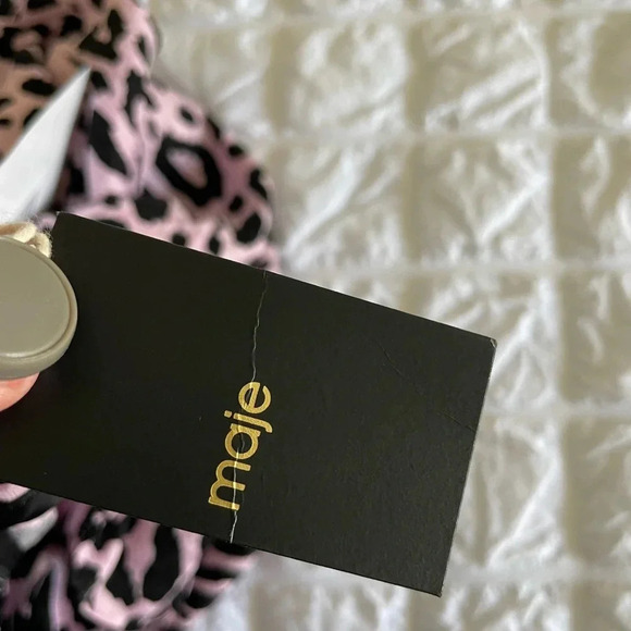 Maje pink leopard jipanta open slit midi skirt - Picture 15 of 15